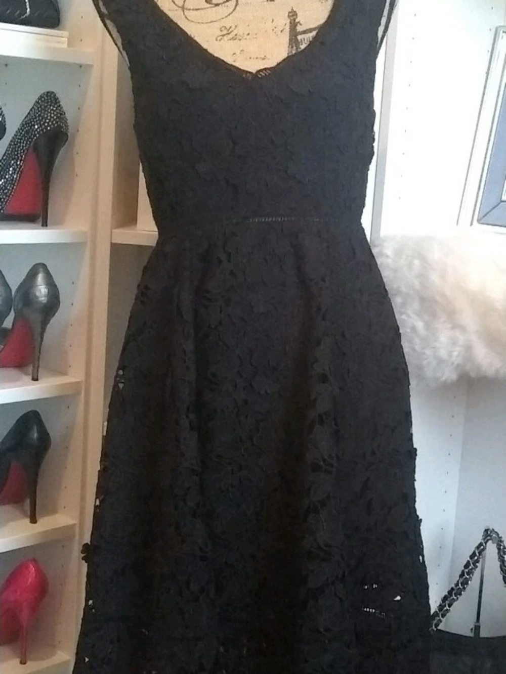 Classic Black Lace Fit & Flare Dress
